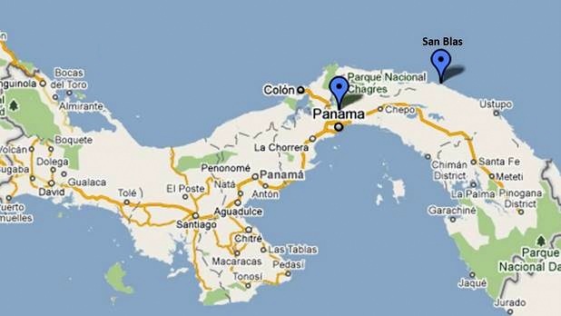San Blas Islands Panama Map